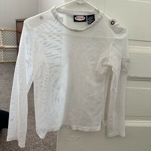 Zoey Beth White Mesh Top